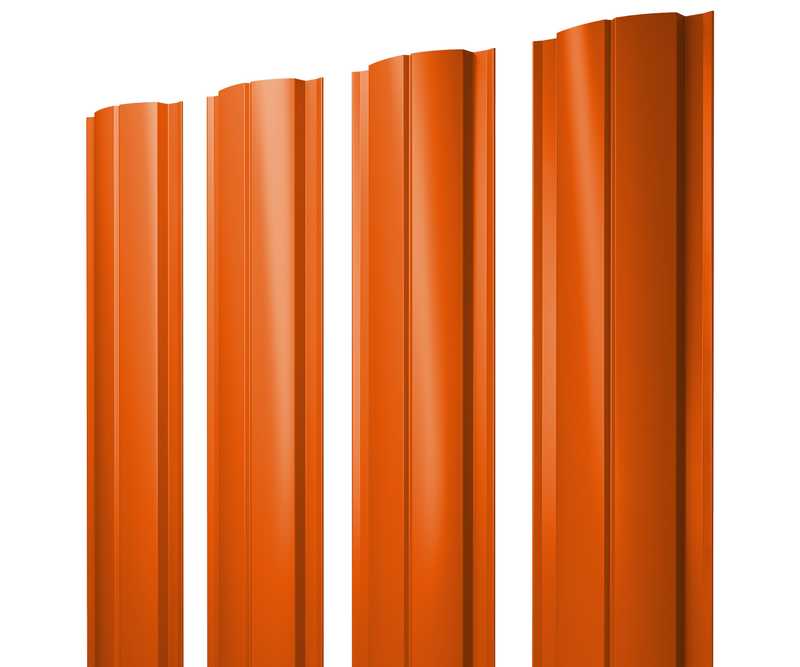 Штакетник Полукруглый Slim Grand Line 0,45 Полиэстер RAL 2004 Оранжевый