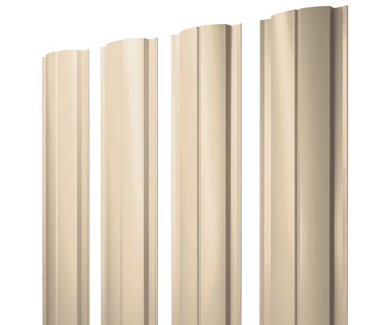 Штакетник Полукруглый Slim Grand Line 0,5 Satin RAL 1015 Светлая Слоновая Кость